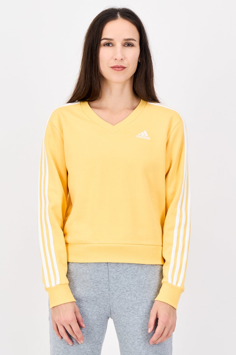 Adidas Women Sportswear Fit Long Sleeve Outdoor Sweatshirt, Yellow - Image 1